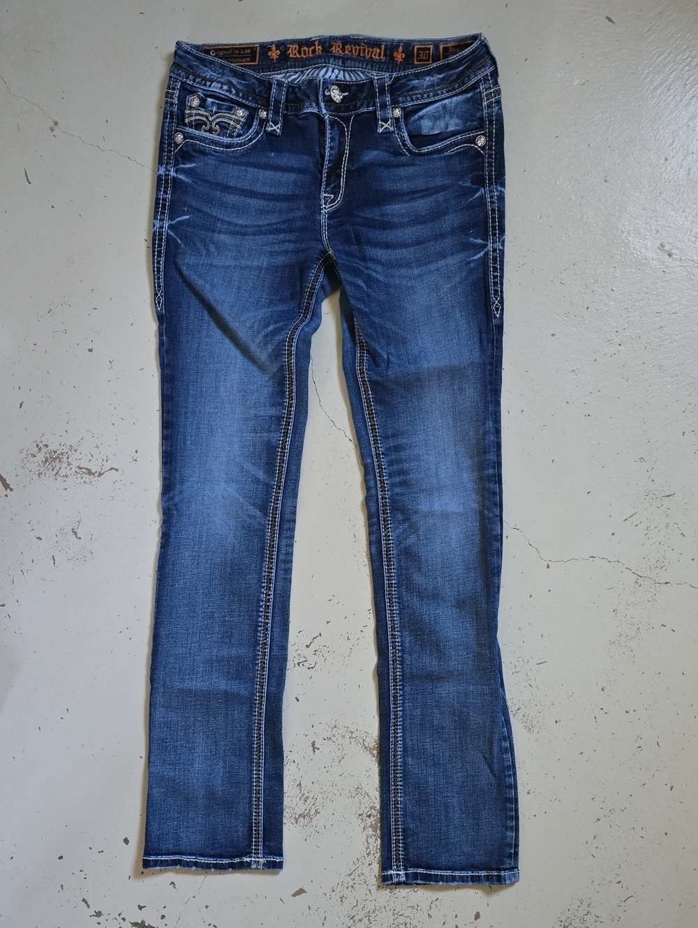 Rock Revival Size 30 Women's Sharon Straight Blue Jeans Y2K